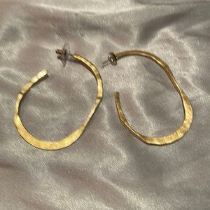 Gold hammered hoops
